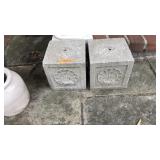 PAIR OF CONCRETE COASTAL SHELL BLOCKS