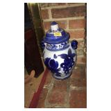 HAND PAINTED CERAMIC LIDDED EWER