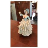 DRESDEN LACE PORCELAIN FIGURINE W/ WHITE RUFFLE
