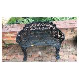 ANTQ. VICTORIAN GRAPE VINE CAST IRON GARDEN BENCH