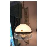 ANTIQUE ELECTRIC HANGING HURRICANE LAMP