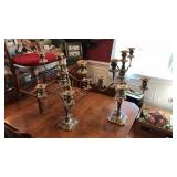 ORNATE SILVER PLATE CANDLEABRAS
