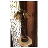 ART DECO ORNATE TULIP & LADY TABLE LAMP