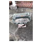 CONCRETE TROUGH SHAPED BIRD BATH W/SCALLOP EDGE