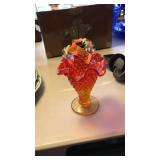 FENTON AMBERINA HOBNIAL BUD VASE