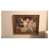 VICTORIAN CHILD W. KITTENS FRAMED PRINT