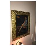 GOLD GILT FRAME ART DECO PRINT PERSIAN NIGHT