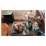 LRG BOX OF ASST DECOR, PORCELAIN, CENTERPIECE BOWL