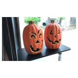 PAIR OF BLOWMOLD PUMPKINS