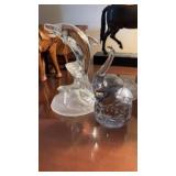 ELEPHANT PAPERWEIGHT & DOLPHIN FIGURAL