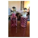2 VINTAGE CUT CRYSTAL PERFUME BOTTLES