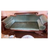 ANTIQUE AMERICAN EMPIRE CARVED MAHOGANY SOFA