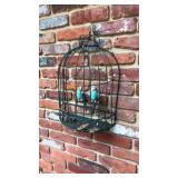 METAL WIRE HANGING BASKET & BIRD DECOR