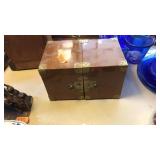 WOOD & METAL JEWELRY BOX