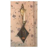 BRASS WALL MOUNT CANDLE HOLDER & ORNATE PLAQUE