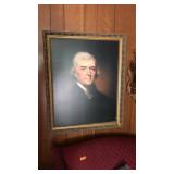 ORNATELY FRAMED THOMAS JEFFERSON PORTRAIT