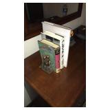 PAIR OF BOOKENDS & 3 BOOKS