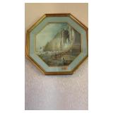 VINTAGE OCTAGONAL FRAMED 'VENEZIA LIDO' BY MONTAGU