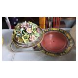 LOT OF ASST. PORCELAIN: TRAY, DISH, FLORAL BOUQUET