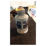 VNTG. MARINE NAVIGATION LANTERN, BLUE & RED GLASS