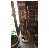 BRASS FIREPLACE TOOL SET