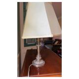 SILVER PLATED CONVERTED CANDLE STICK TABLE LAMP
