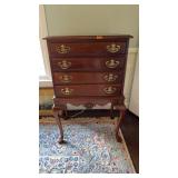 QUEEN ANNES STYLE CHERRY SILVER CHEST