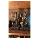 PAIR OF NATIVE AMERICAN FIGURAL BOOK ENDS
