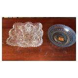 2 PC ORNATE CRYSTAL SERVINGWARE