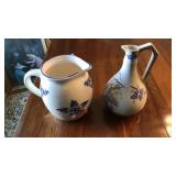 2 HAND PAINTED PITCHERS
