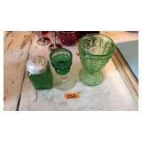 GREEN DEPRESSION GLASSWARE