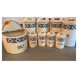 ANTIQUE CERAMIC PANTRY SPICE JAR SET