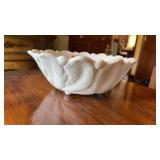 VINTAGE INDIANA GLASS MILK GLASS FOOTED BOWL