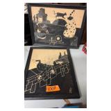 TWO VNTG. FRAMED NURSERY RHYME ART