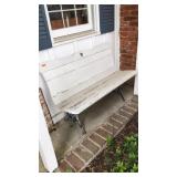 METAL & WOOD OUTDOOR BENCH W/HEART CUTOUT