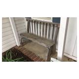 OUTDOOR RUSTIC WOOD BENCH