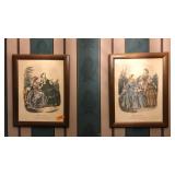 PAIR OF FRENCH FRAMED PRINTS 'MIROIR DES MODES'