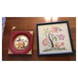 2 FLORAL NEEDLE POINTS FRAMED