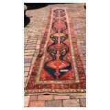 ORNATE SILK RUNNER- SOME WEAR & TEAR