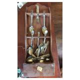 SILVER PLATED SPOONS ON HOLDER
