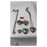 SILVER & STERLING HEART PENDANTS