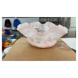BLOWN ART GLASS CENTER PIECE BOWL