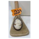 STERLING FRAMED VINTAGE CAMEO