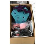 BOX LOT OF YARN AND KNITTING