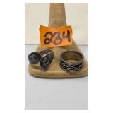 TWO STERLING SILVER RINGS