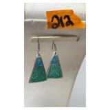 CRUSHED TURQUOISE & SILVER EARRINGS