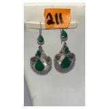 MALACHITE & SILVER EARRINGS