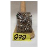 ORNATE SILVER & SEMI PREC STONE BROOCH