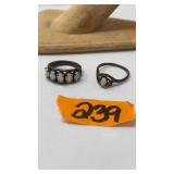 OPAL APPEARING & STERLING RINGS (2)