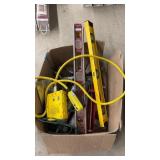 BOX LOT OF ASST LEVELS & TOOLS